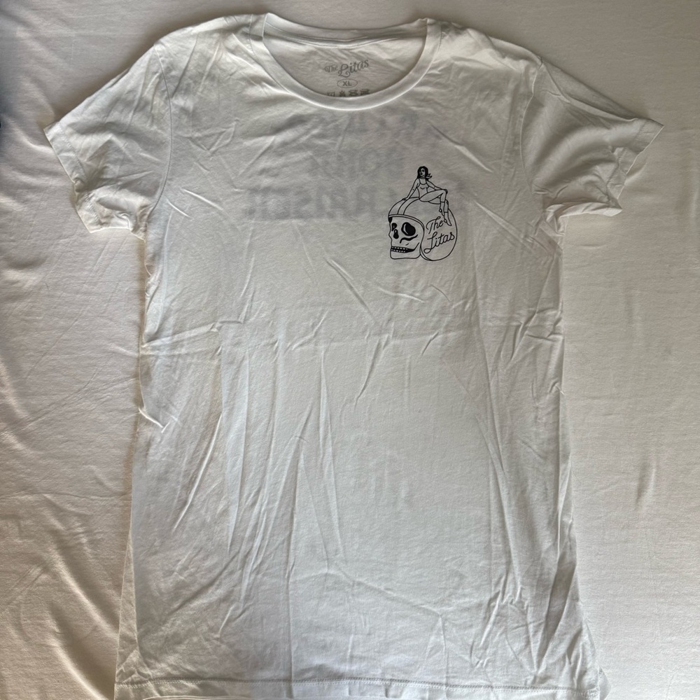 The Litas Hellraiser White Skull Graphic Tee